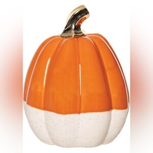 Gallerie II Orange/White Narrow Pumpkin Figurine Orange and White COLLECTABLE